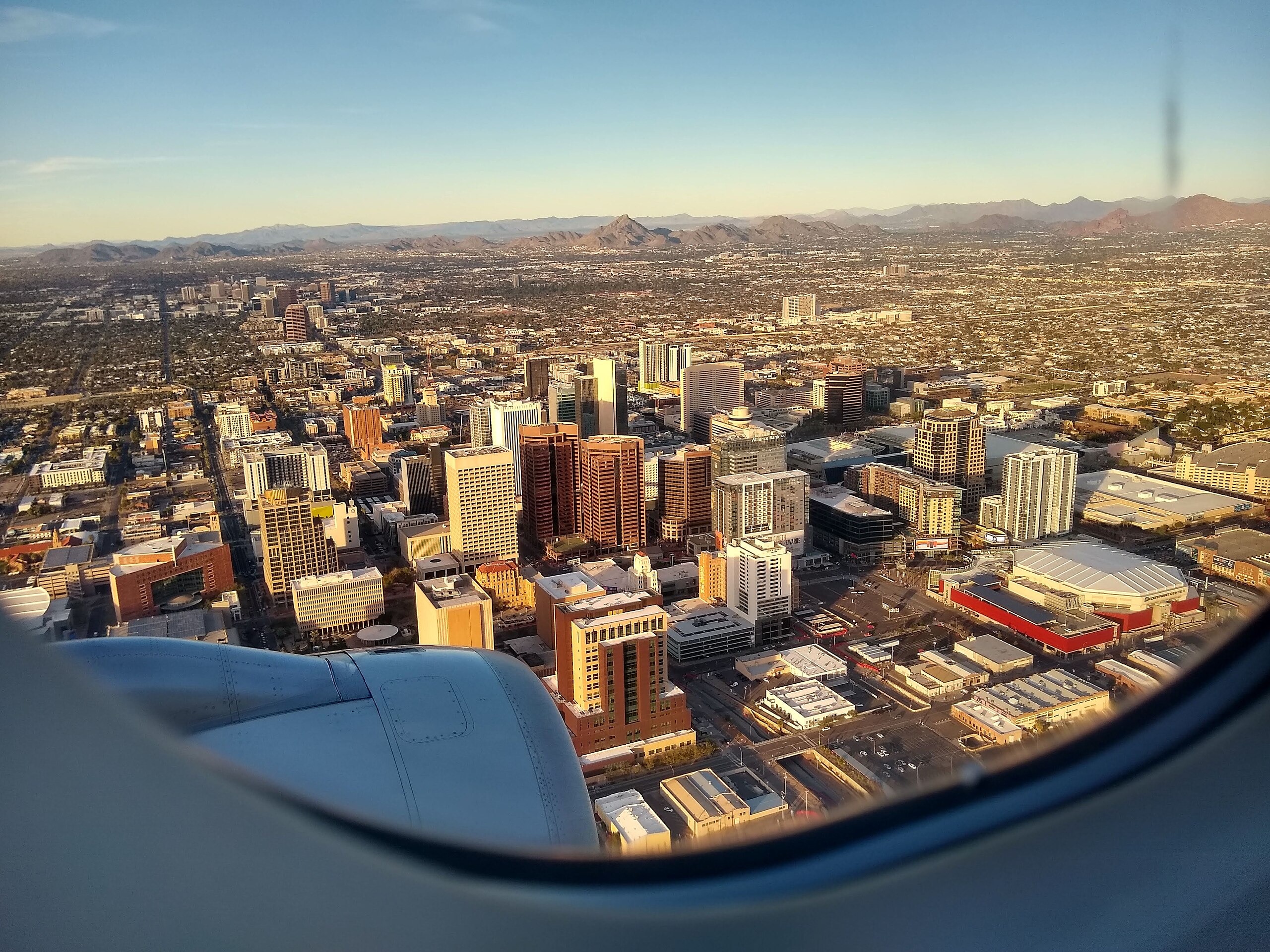 Phoenix, Arizona from a plane